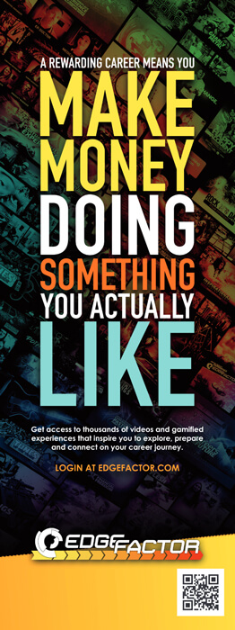 A pop up banner that says, "make money doing something you actually like."