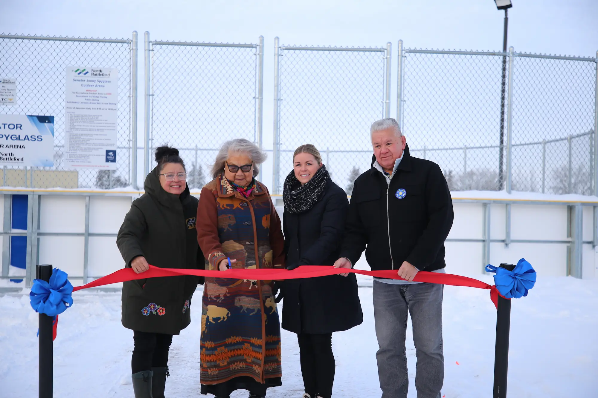 Board of directors at ribbon cutting for new arena