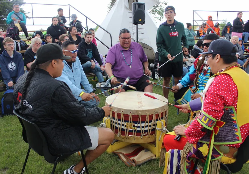 chiefs performing in drum circle