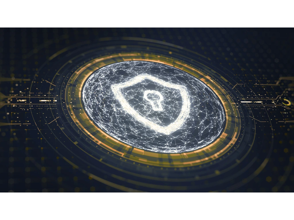 Business email security shield protecting against phishing and spoofing attacks