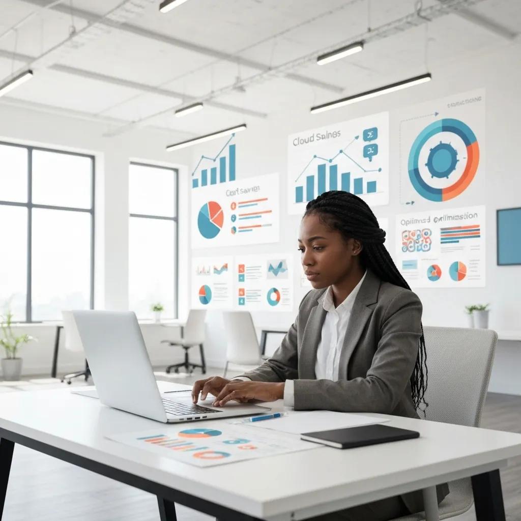 Business professional analyzing cloud cost optimization strategies