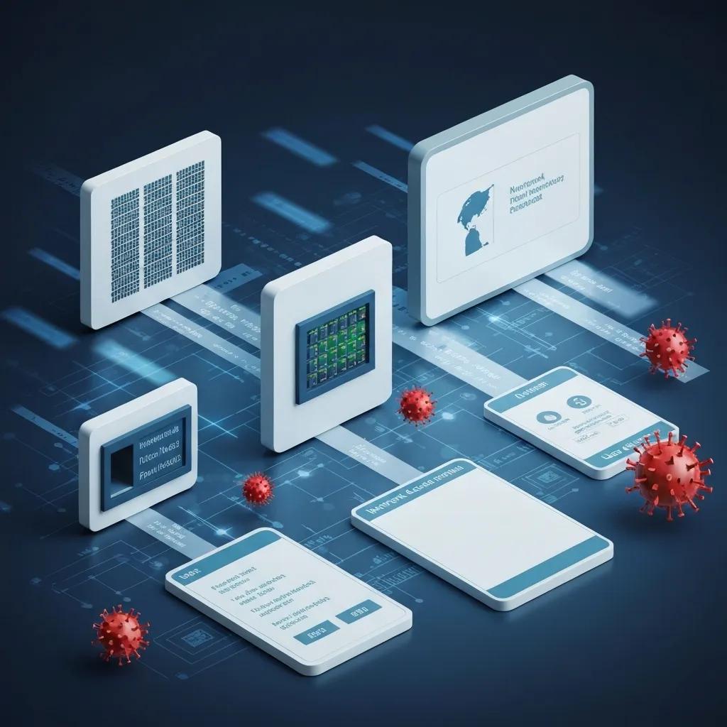 A clear visual representation of the essential cybersecurity solutions that protect small business IT infrastructure.