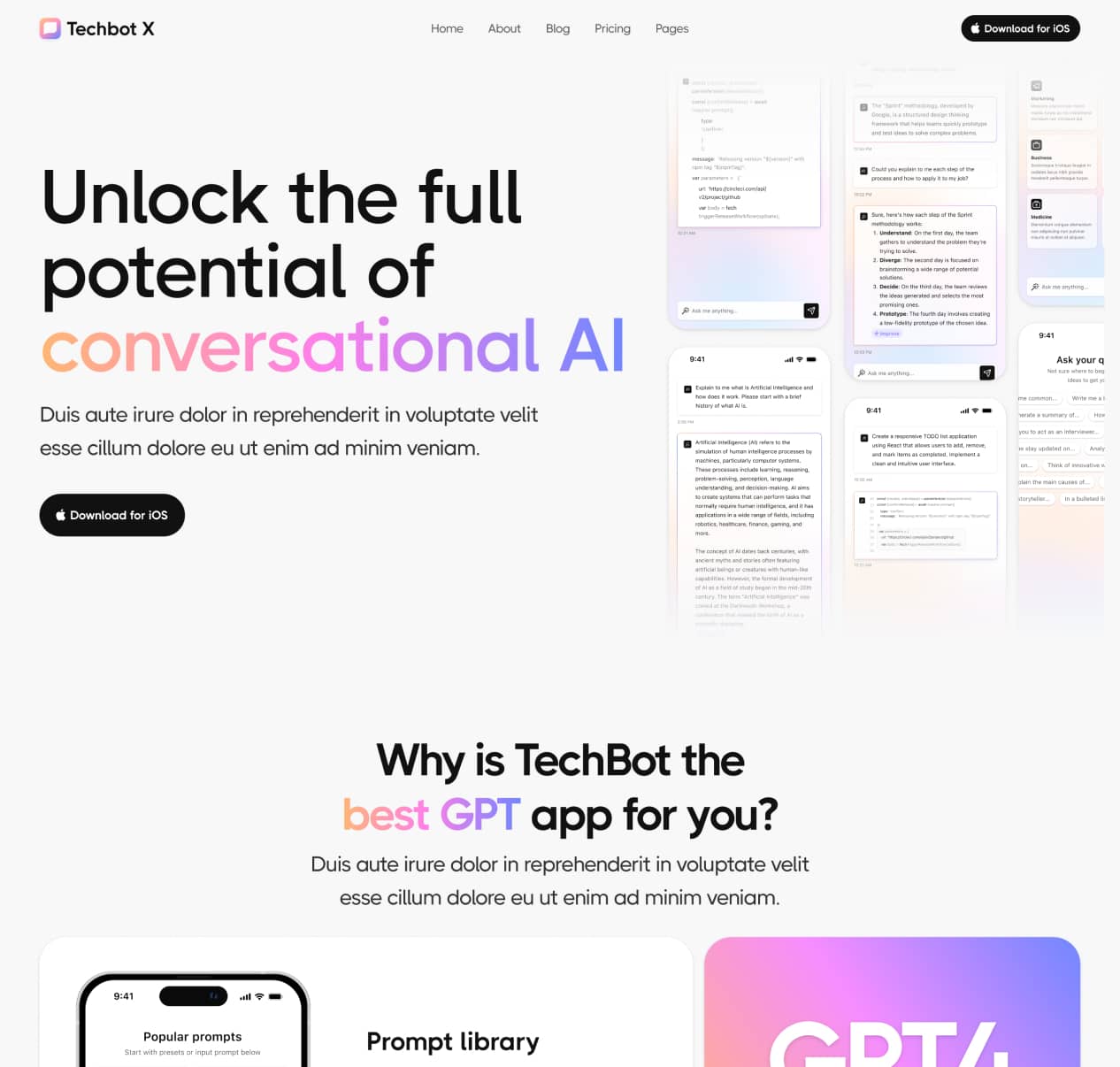 Techbot X - Home V2 Page - AI App Webflow Template