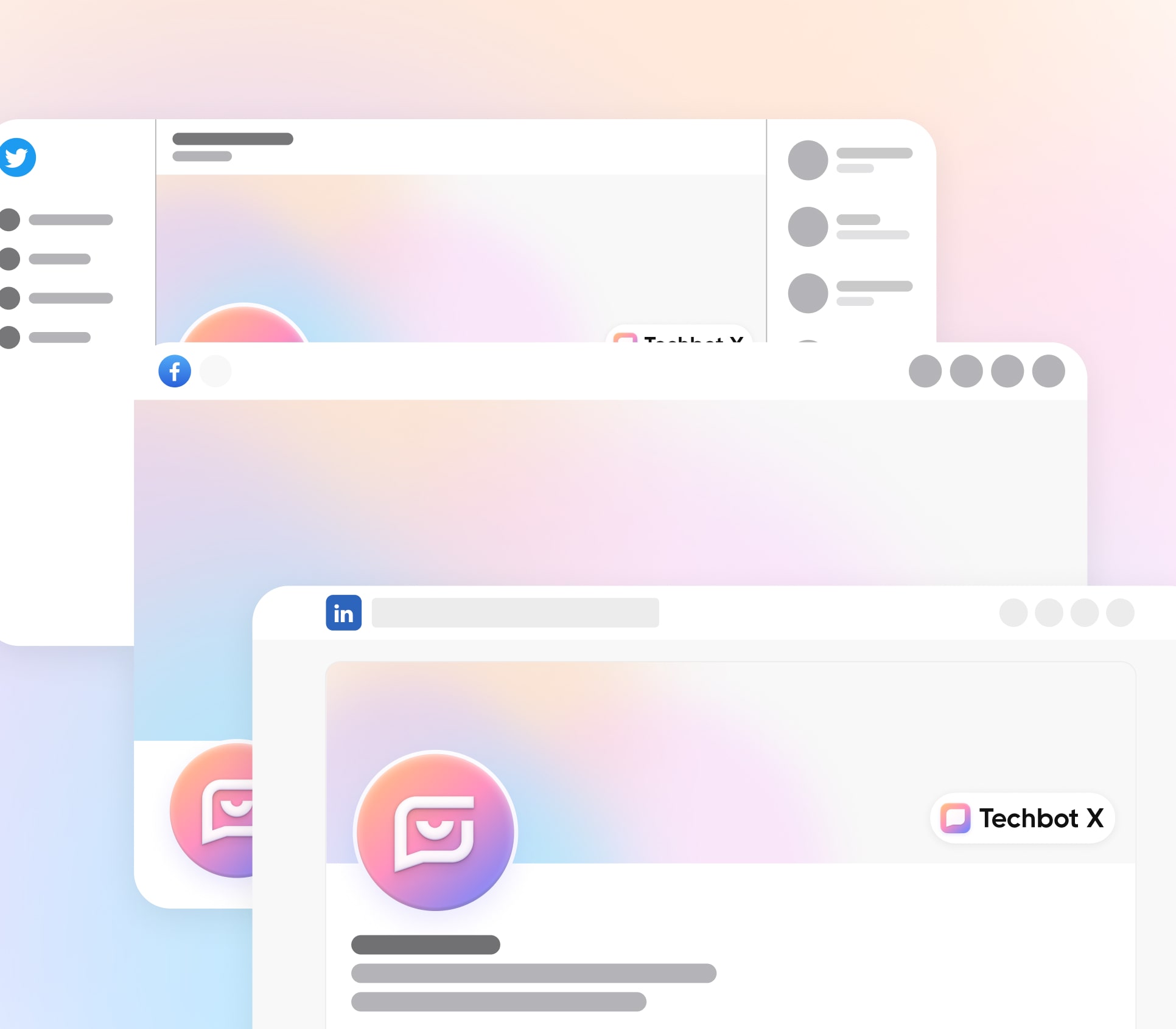 Techbot X - Social Media Assets - AI App Webflow Template