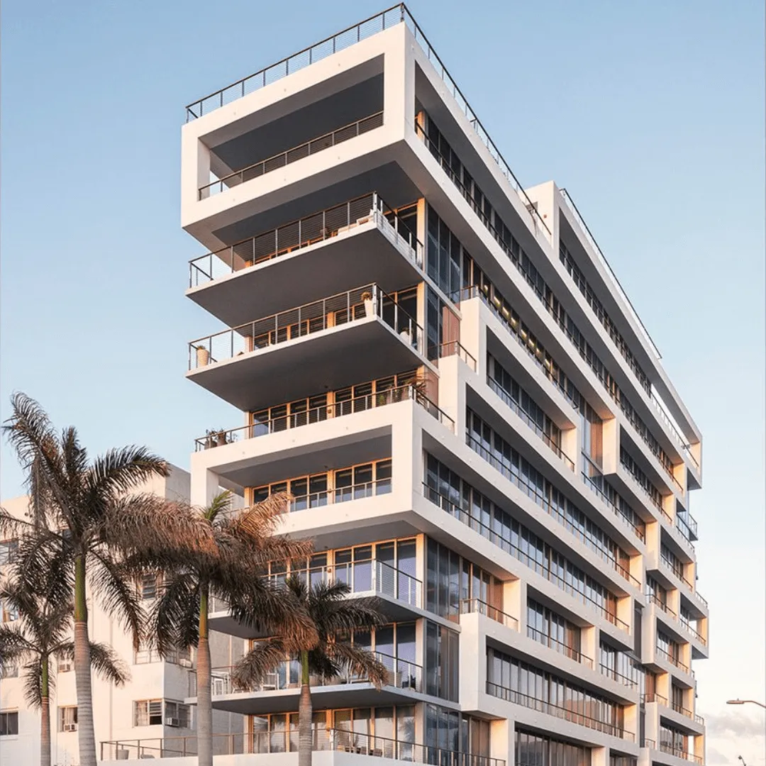 Beach House 8 — boutique oceanfront residential building with contemporary design in Miami Beach.