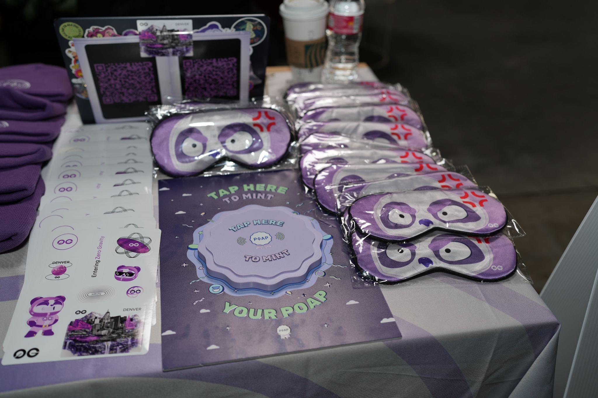 0G swag and POAP station at the Scaling Summit