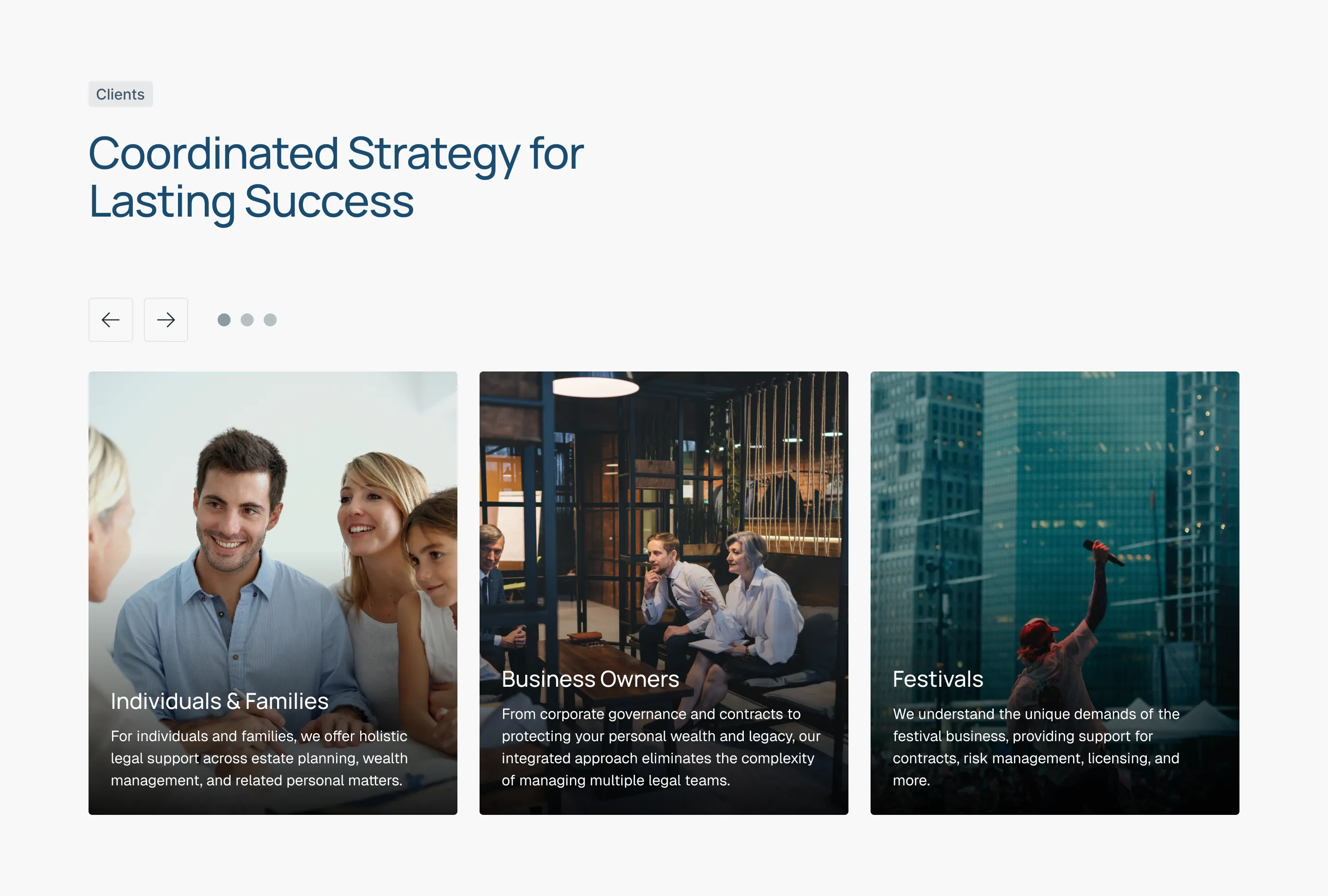 A screenshot of the dugganbertsch.com clients section