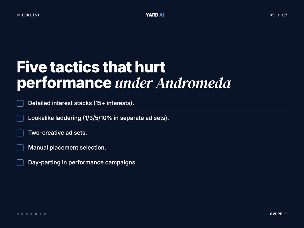Five tactics that hurt performance under Andromeda