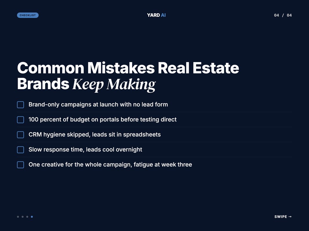 Five common real estate digital marketing mistakes laid out as a checklist
