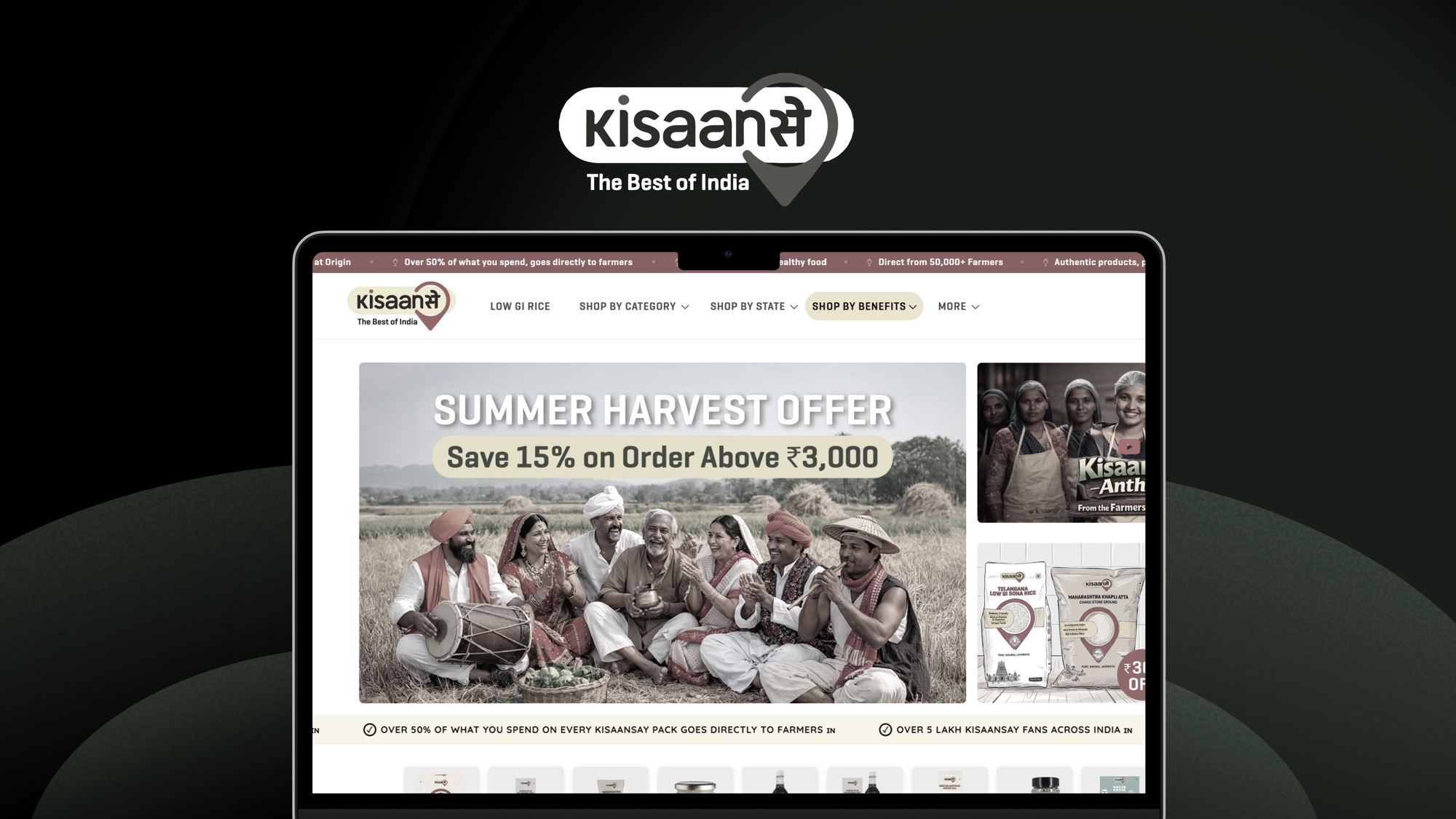 Kisaansay kraft-paper box arriving at sunlit Indian apartment doorstep with farm-fresh produce