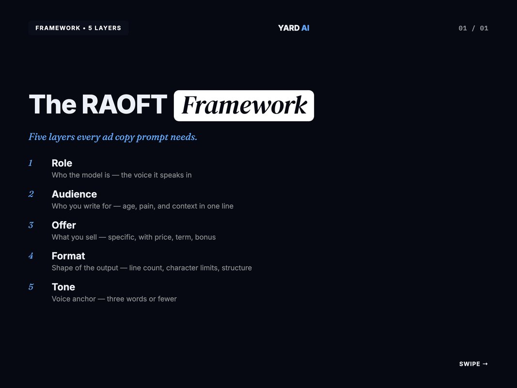 Why prompt engineering wins in 2026 — CTR lift, draft speed, variant volume and voice fit on a Deep Blue Glass stat card