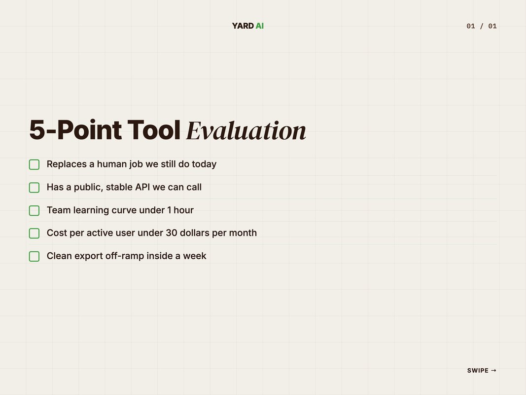 Five-point evaluation checklist for new agency tools