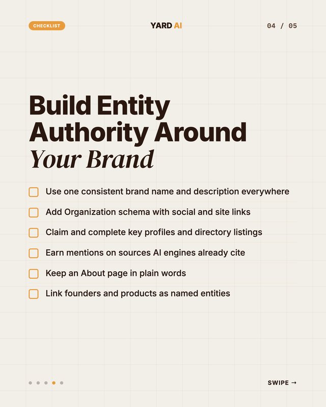 Checklist for building brand entity authority for AI search