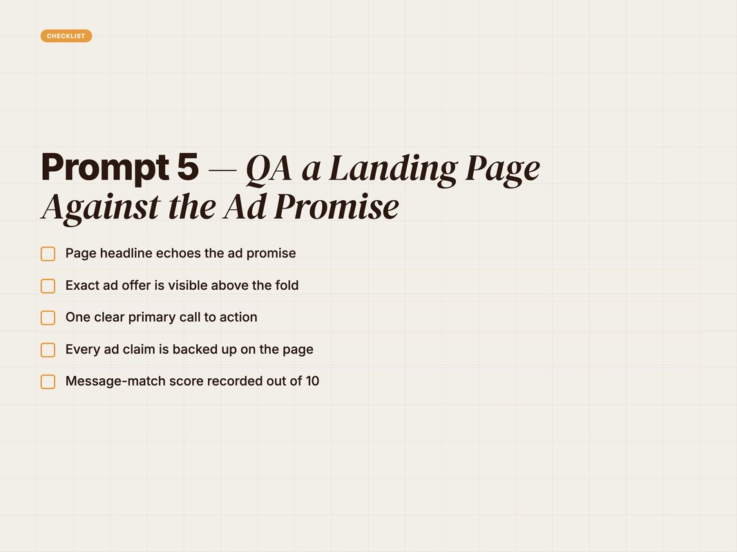 Landing-page message-match QA checklist for performance marketers
