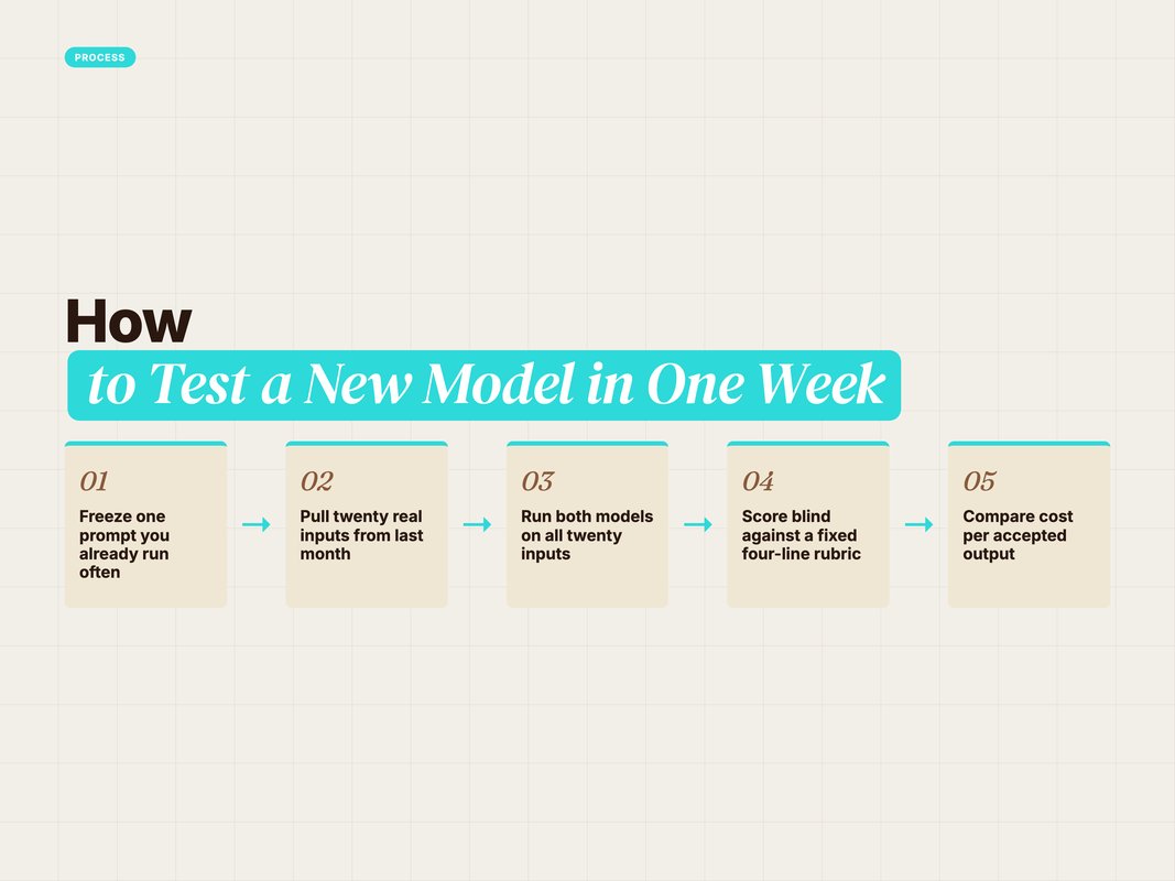 Process flow of a five-step one-week model test