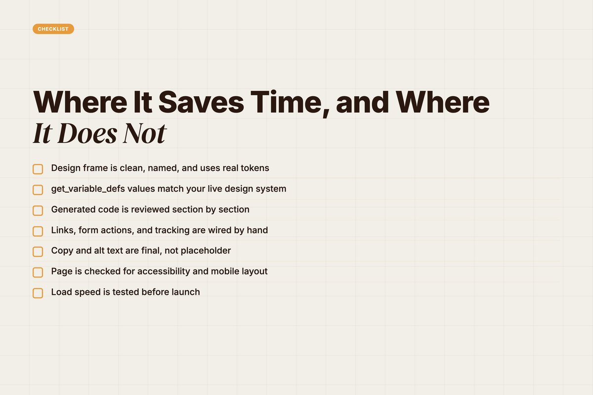 Pre-launch checklist for shipping a Figma MCP built marketing page