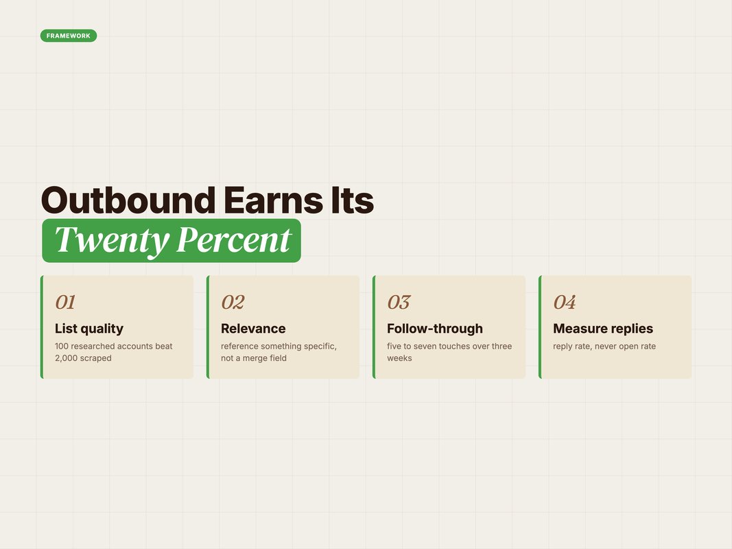 Framework card of the outbound quality-over-volume rule