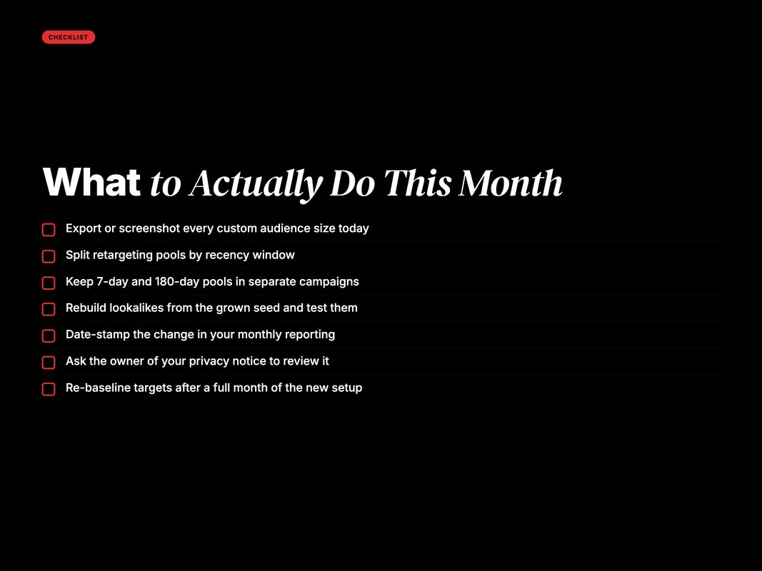 Checklist of actions after the off-platform data change