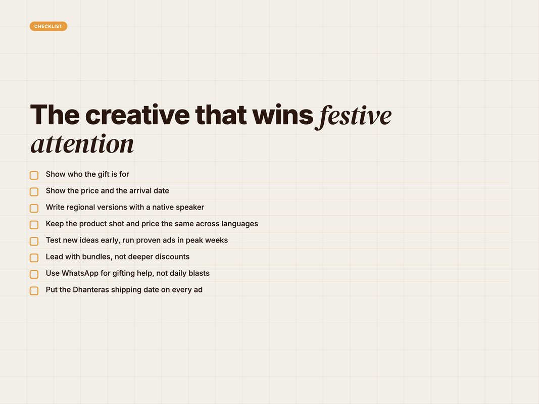 Checklist of the creative rules for Diwali 2026 ads