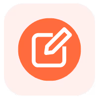 Magnet Minds Agency digital content creation icon with paper and pencil symbol.