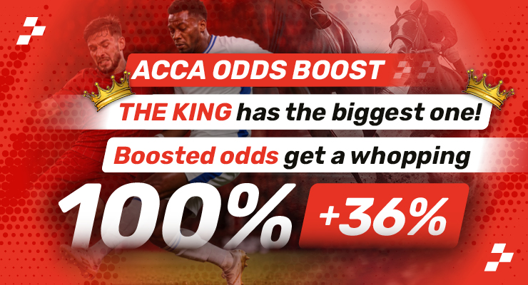 36Vegas ACCA Odds Boost - boosted odds get a whopping 100% +36%