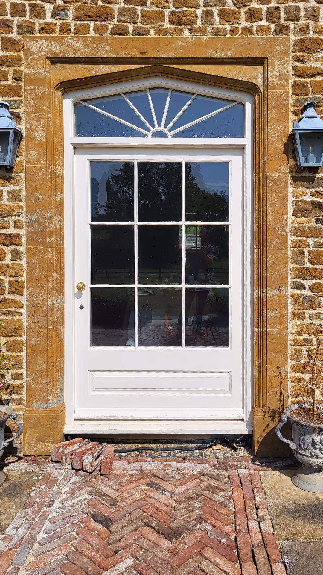 White door with glass
