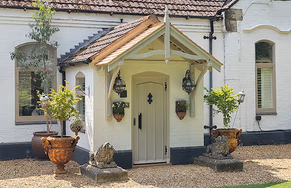 Wooden porch and door