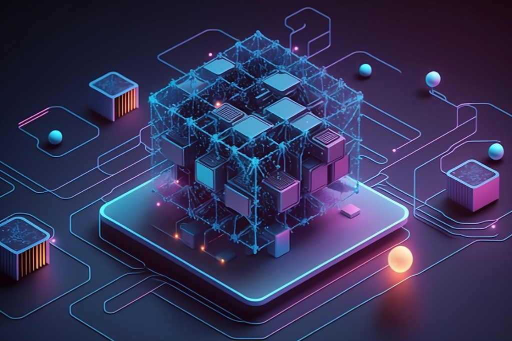 [interface] image of coding interface showing blockchain development