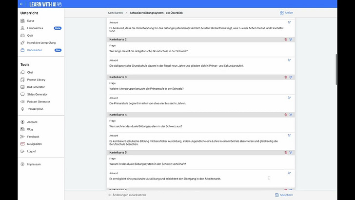 ✨ Neu: Karteikarten mit intelligentem Lernalgorithmus - Learn-With.AI