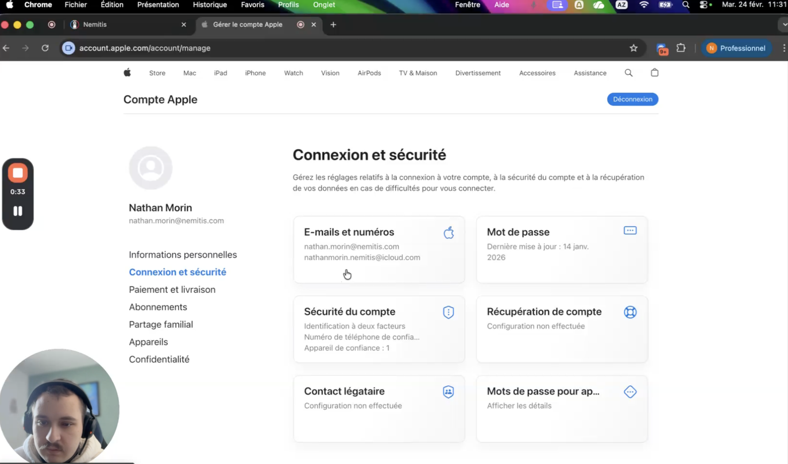 Enregistrez sa boîte mail dans Thundebird : Adresse iCloud