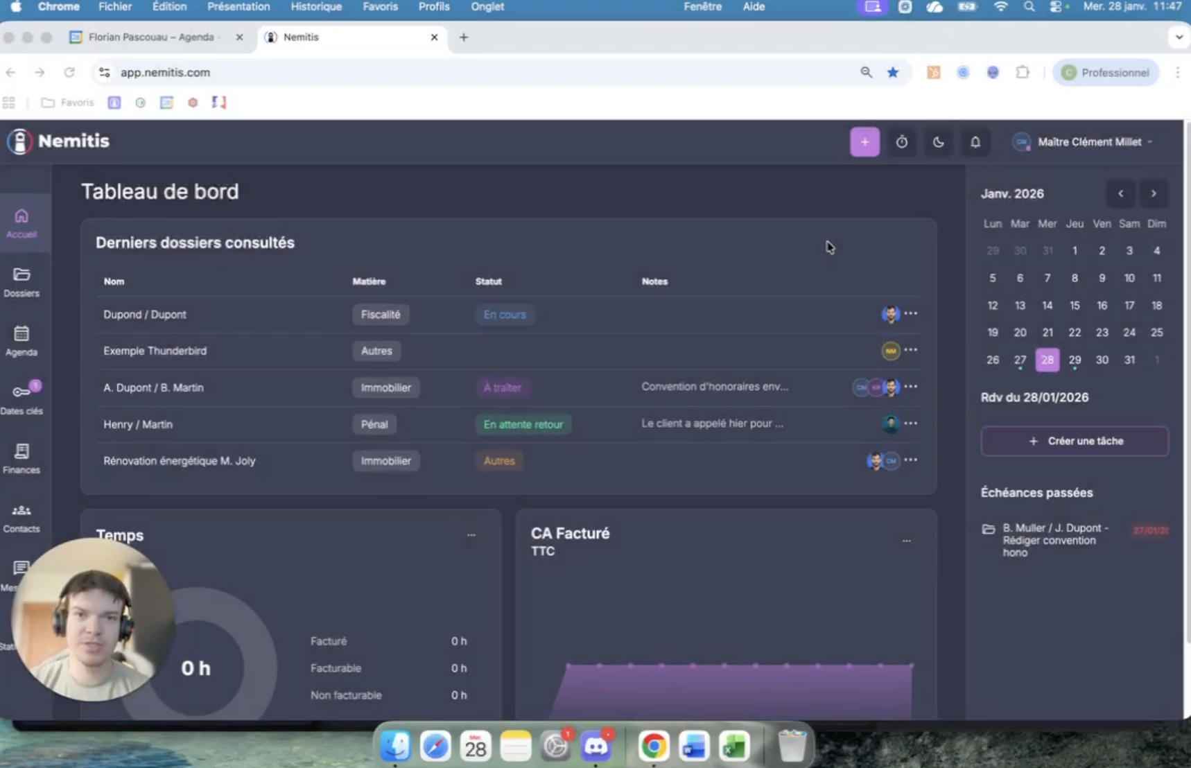 Paramétrage de la numérotation des dossiers et factures