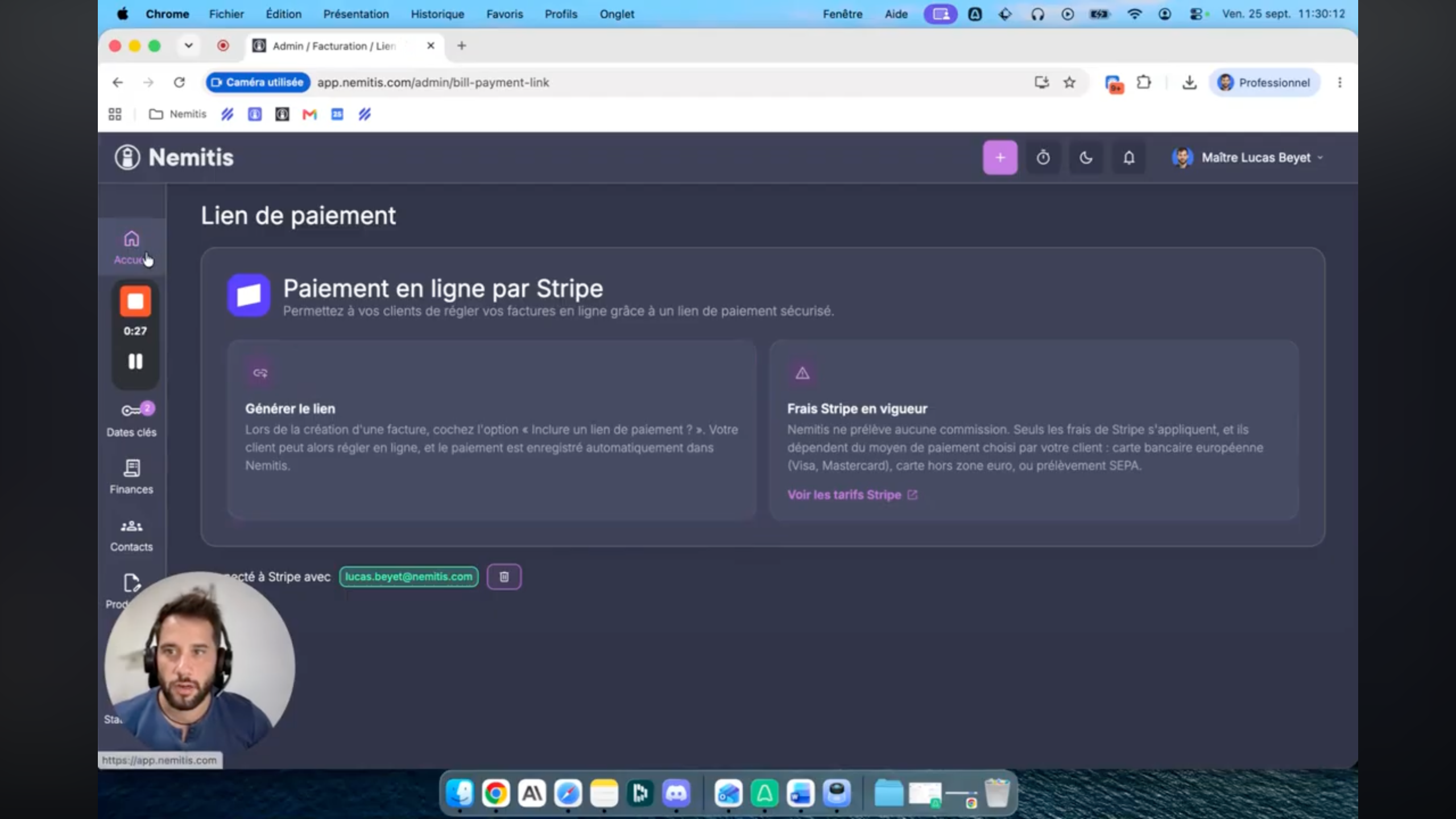 Intégrer un lien de paiement à vos factures grâce à Stripe