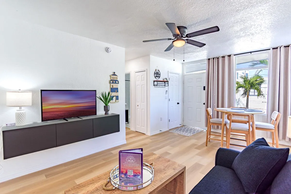 Front porch of a charming Clearwater Beach vacation rental