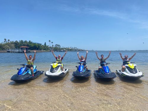 Family enjoying on Clearwater Beach waters
