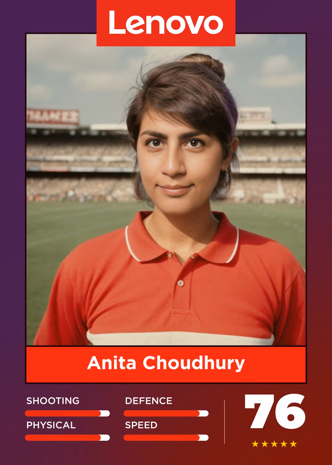 Personalized sports trading card generated by AI Photo Booth for fan zone activation