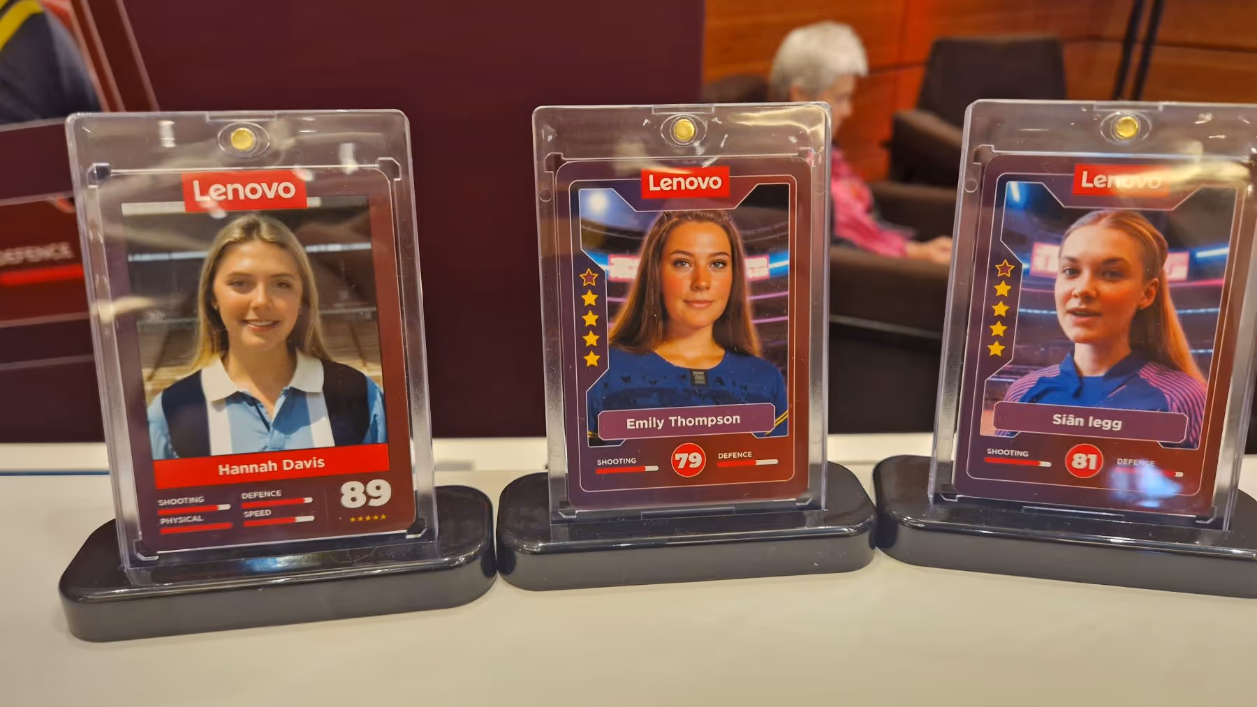 Personalized sports trading card generated by AI Photo Booth for fan zone activation