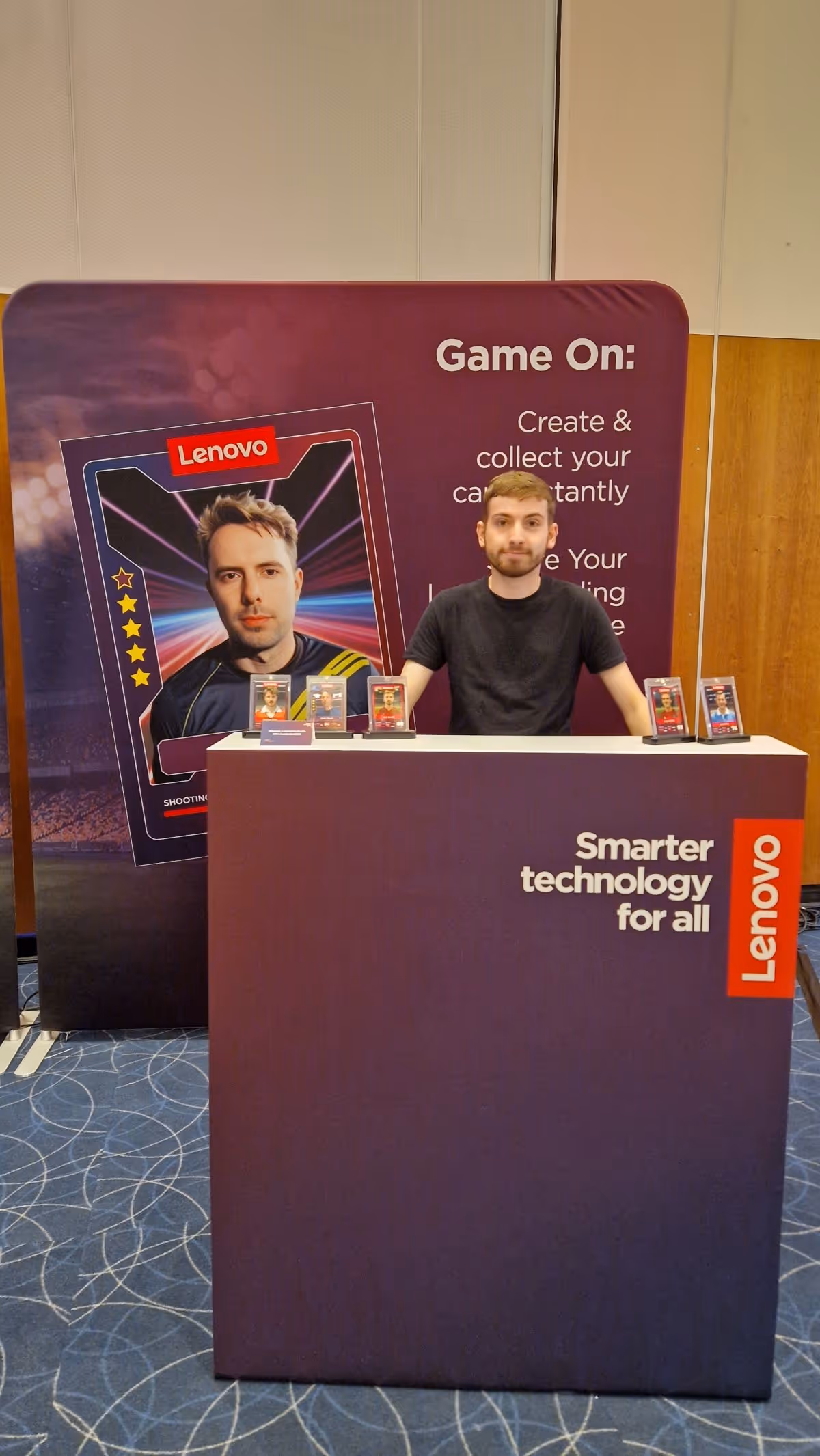 Branded AI Photo Booth kiosk setup for corporate tech conference in London