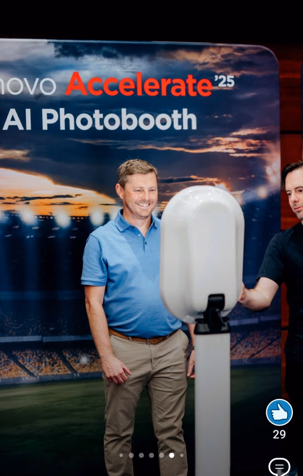 Attendee engaging with the AI Trading Card at experiential marketing event