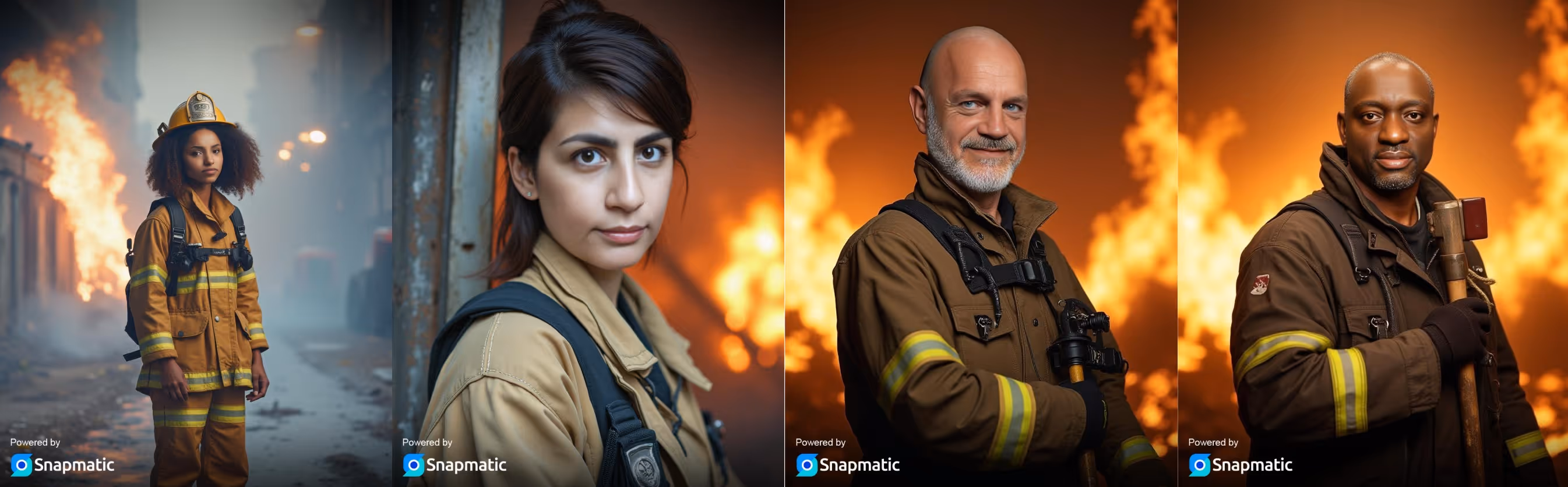 Heroic firefighter AI-generated collectible card for a NYC charity gala, featuring a stylized portrait in turnout gear