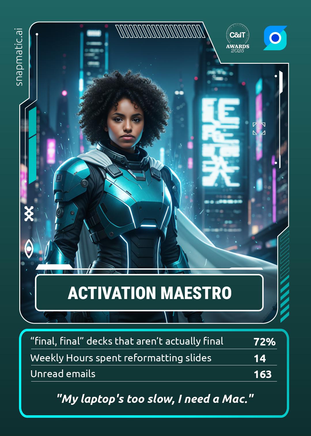 AI Trading cards for C&IT awards 2025