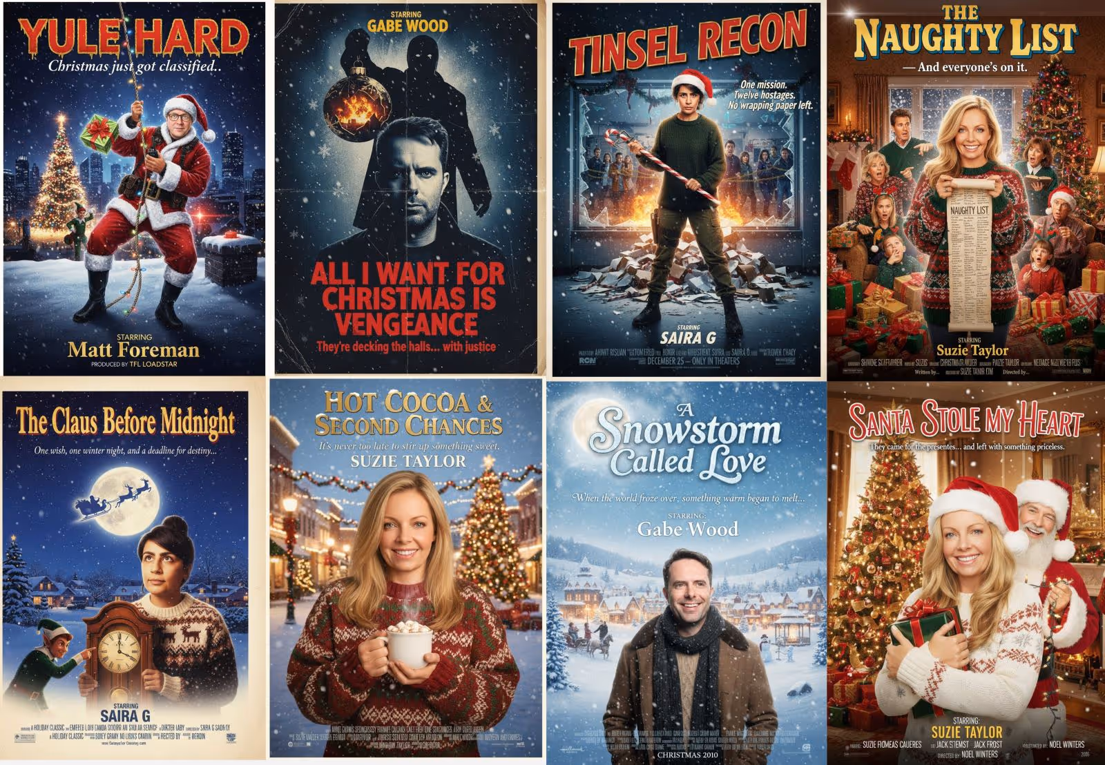 Innovative AI Christmas photo activation for a Las Vegas resort, allowing guests to star in personalized holiday movie posters with custom branding.