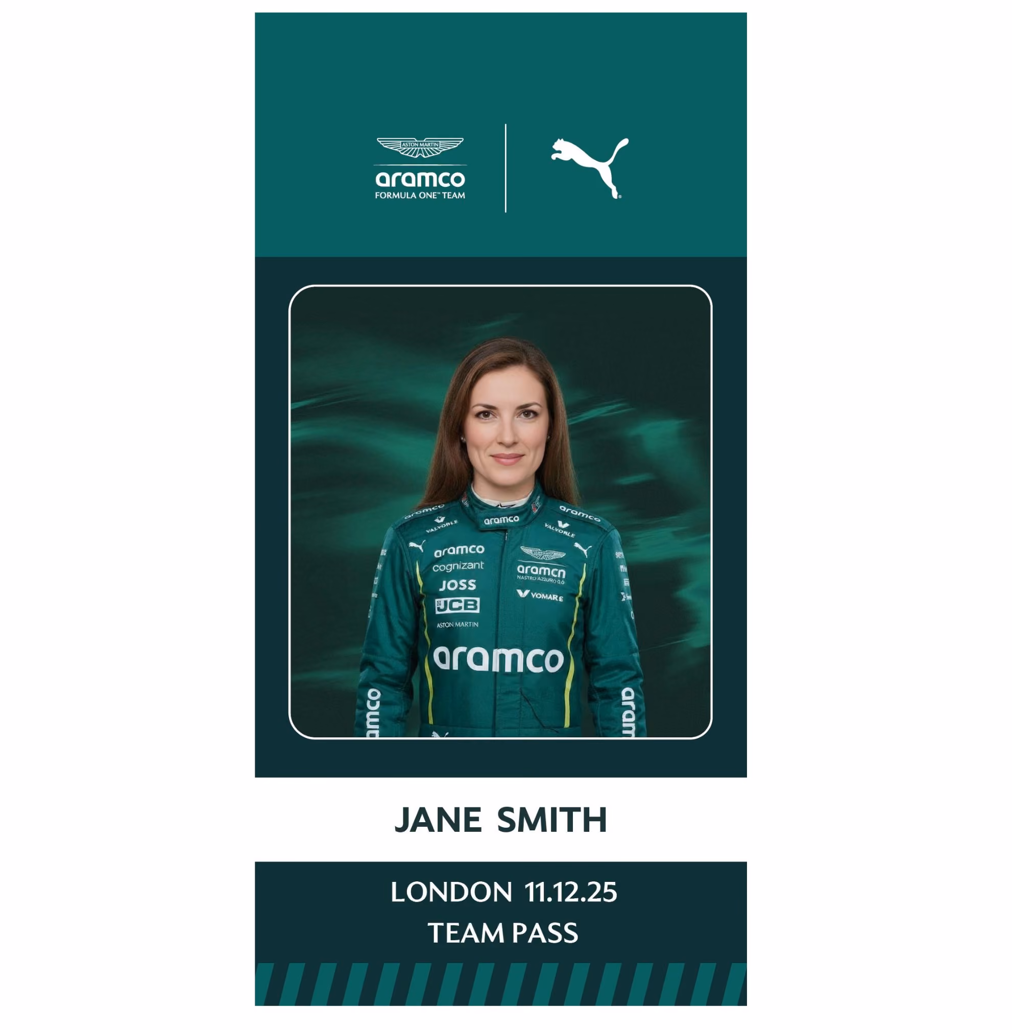 PUMA + Aston Martin Digital AI photo booth output
