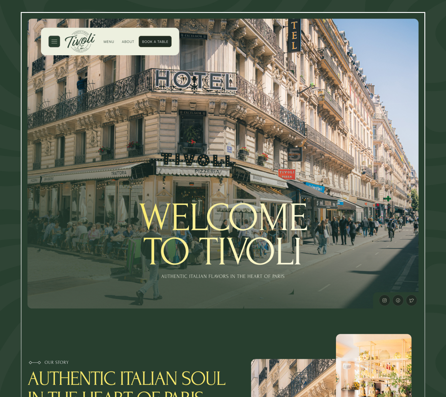 tivoli paris web design modern brasserie restaurant