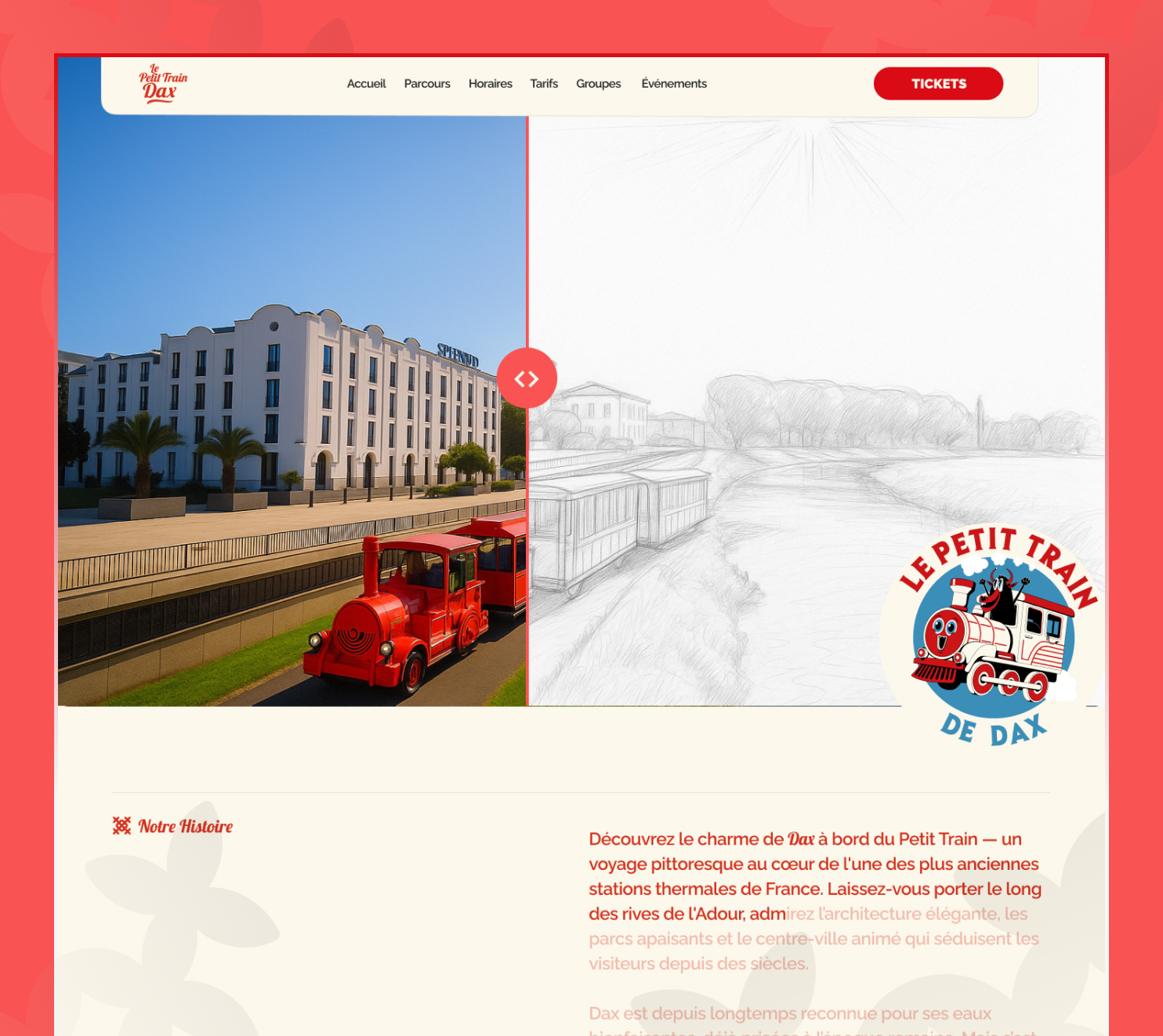 petit train de dax website touristic train web design project
