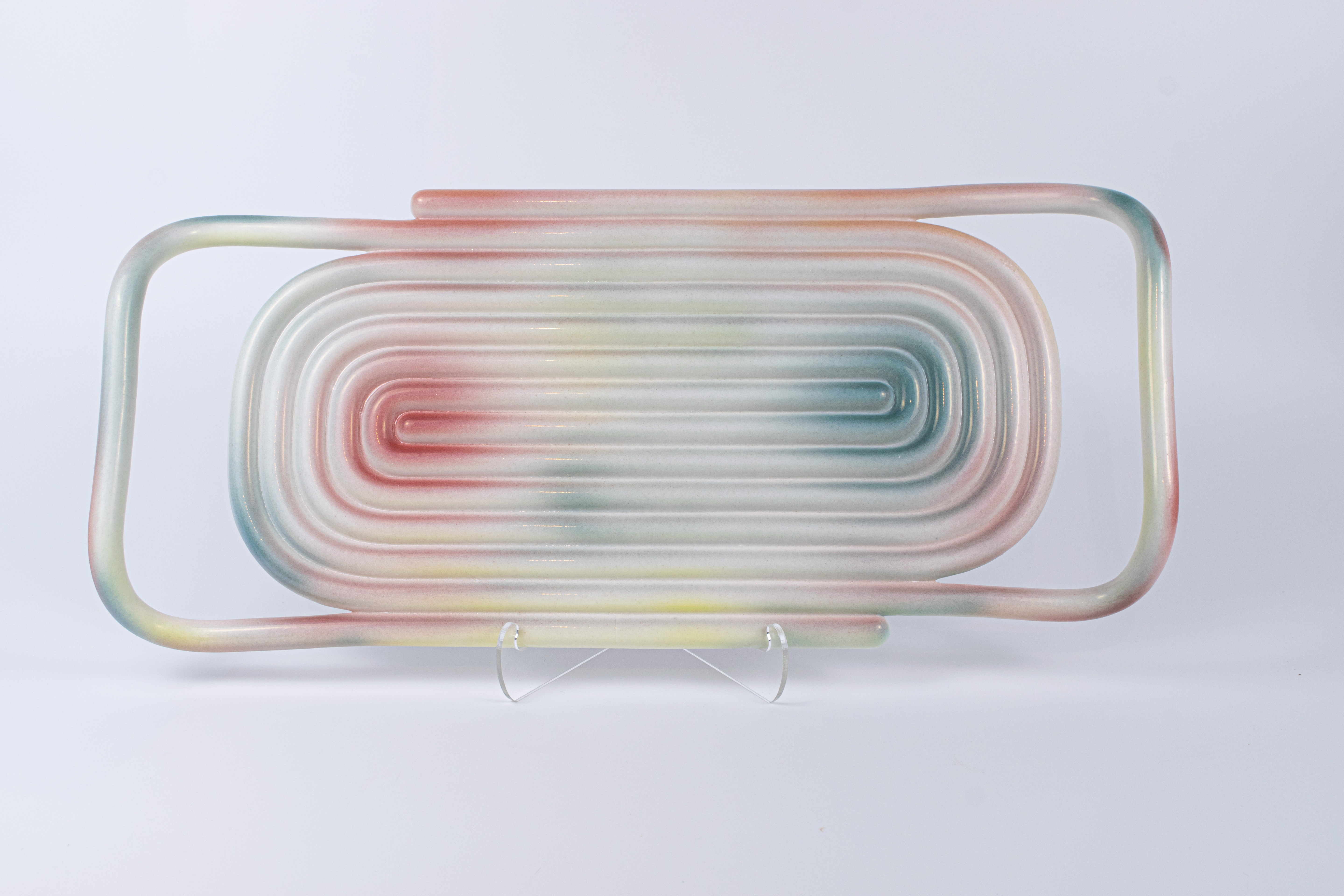 Dual tray （with handle/ rainbow color）