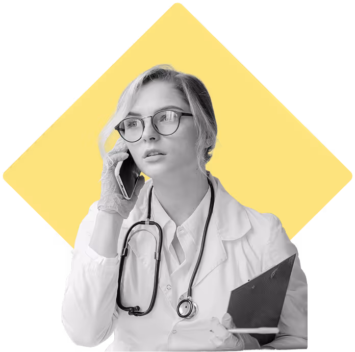 Healthcare worker on their mobile phone