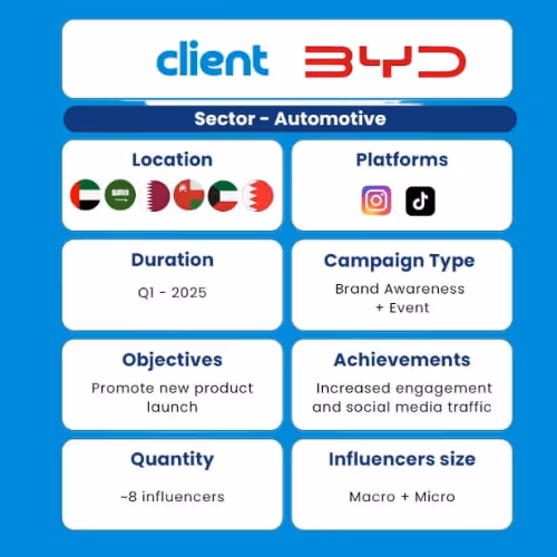 infographics for  case study for BYD influencers campaigns with boomerang 