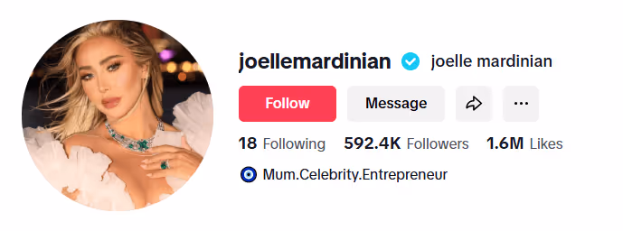 screen for profil of Top Tiktok influencers in beaaty