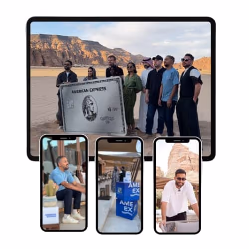 creatives of AMEX case study influencer campaigns