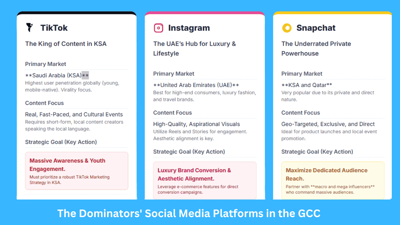 Influencers' Social Media Platforms in the GCC